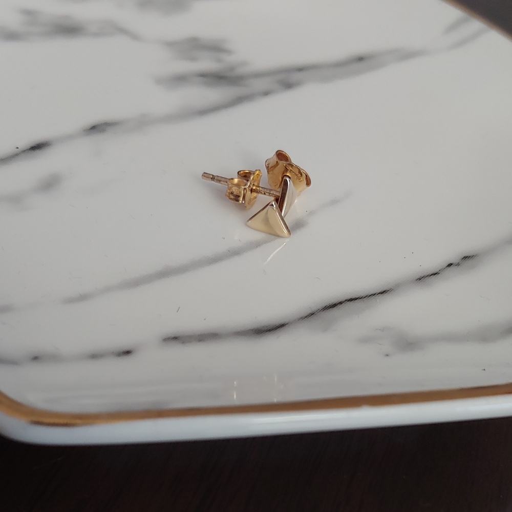 Gold triangle earrings